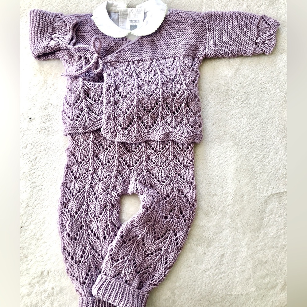6m merino set. Handknit.
